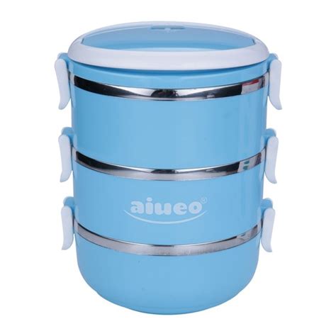 aiueo eco lunch box stainless steel rantang 3 susun green|Rantang Susun 3 Lunch box Stainless Steel Eco.